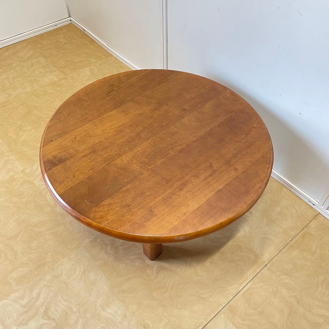 丸テーブル 折りたたみ 丸ちゃぶ台 折り畳み 座卓 木製 幅75センチ レトロ