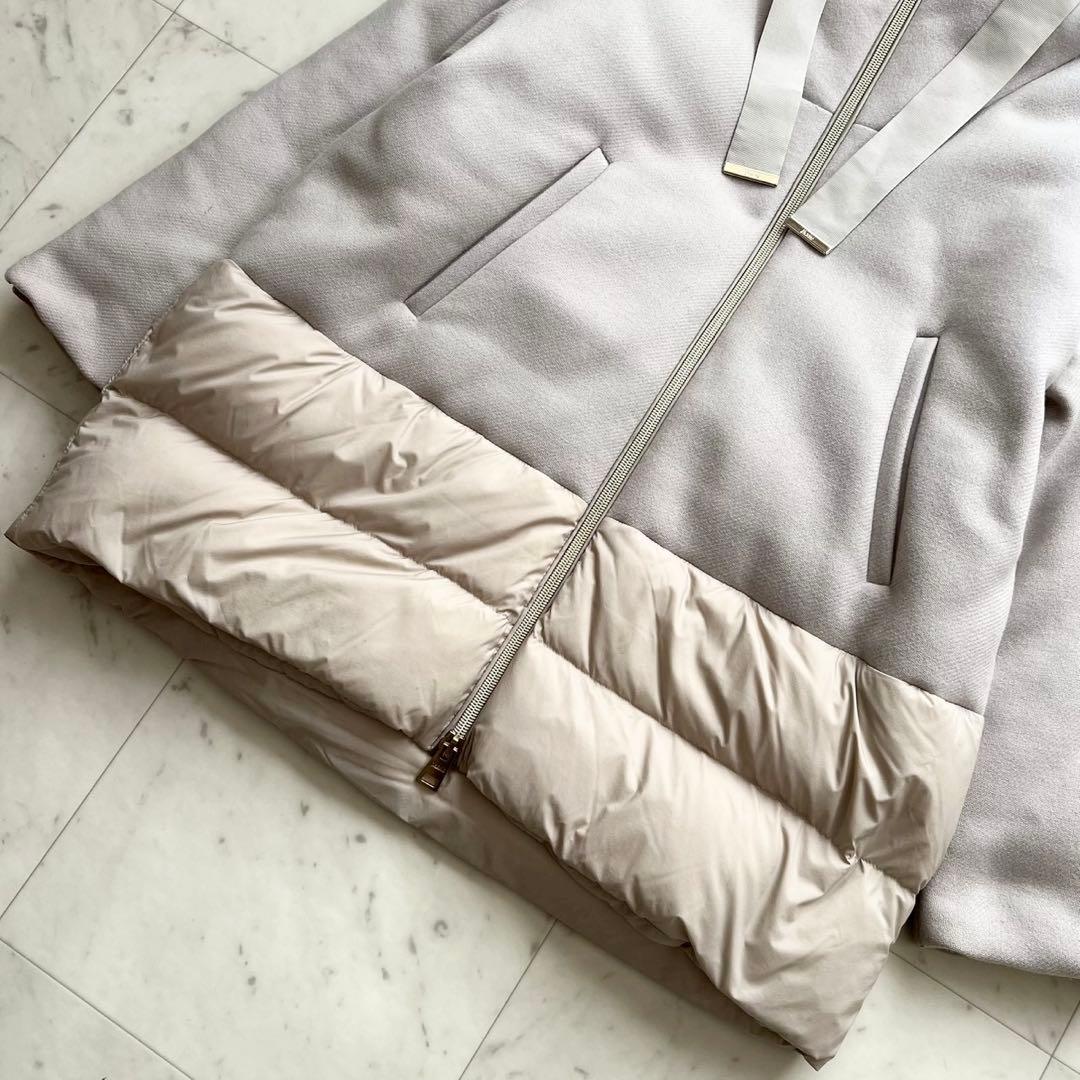 HERNO エコウール Aライン ドッキングダウンジャケット フード 40