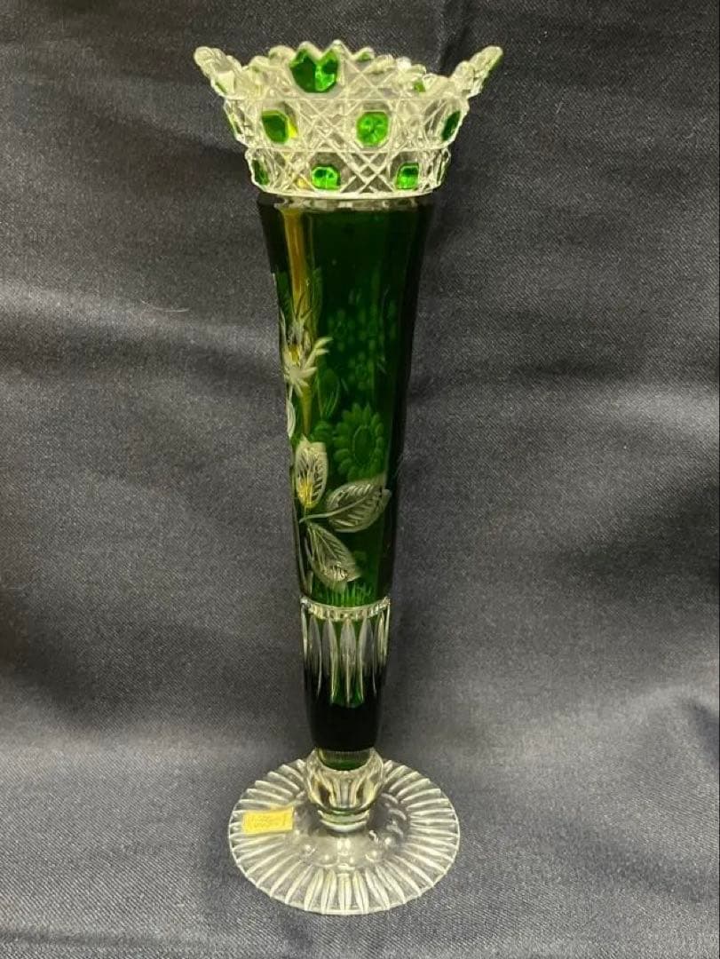 Meissen crystal 色被せ 一輪挿し