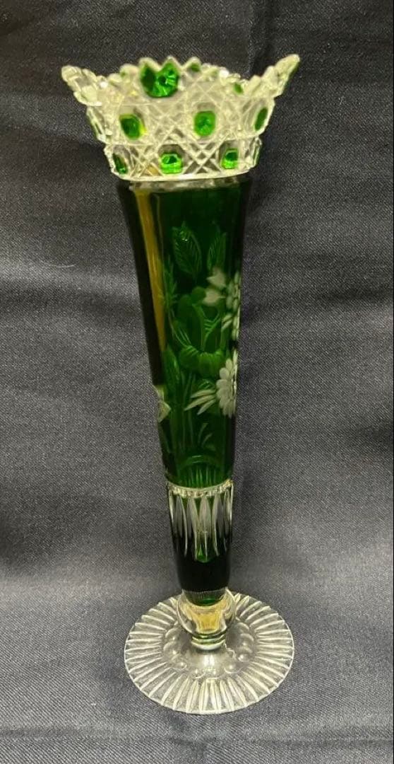 Meissen crystal 色被せ 一輪挿し