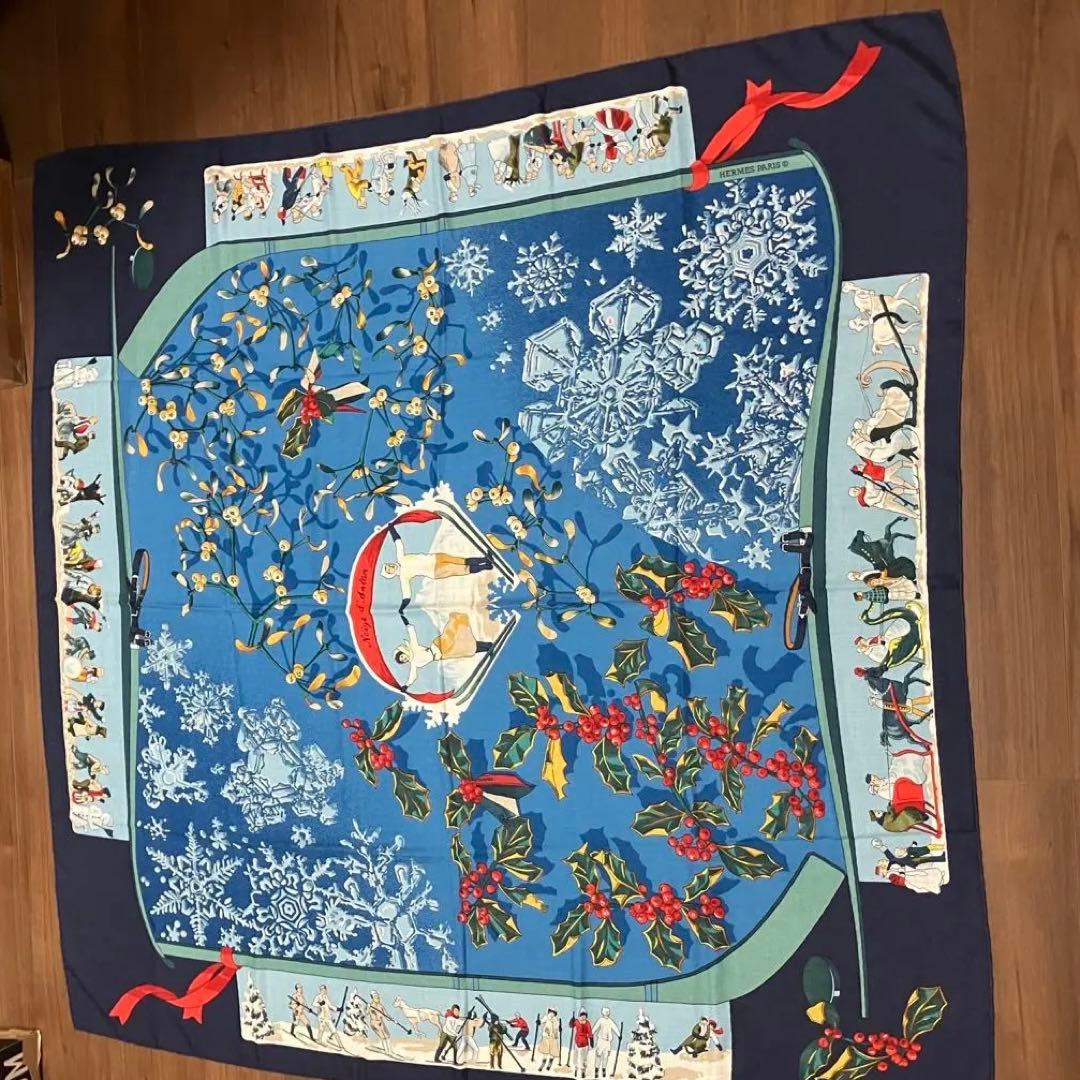 希少❣️HERMES 【Neige d'Antan】去年の雪　カレジェアン140