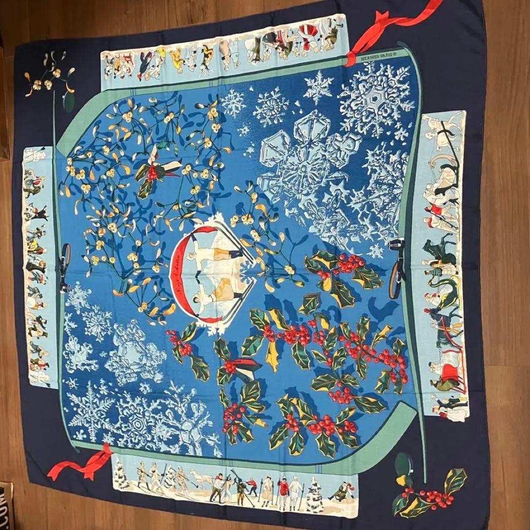 希少❣️HERMES 【Neige d'Antan】去年の雪　カレジェアン140