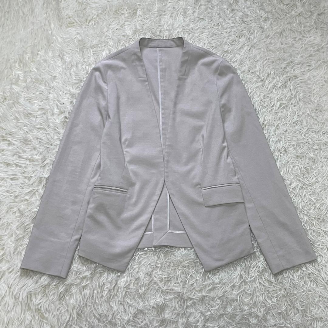 春夏 グリーンレーベル 手洗い可 ノーラペル パンツスーツ セットアップ 38