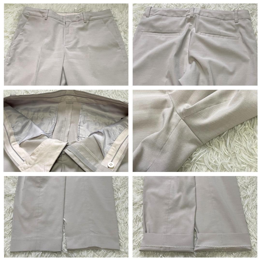 春夏 グリーンレーベル 手洗い可 ノーラペル パンツスーツ セットアップ 38