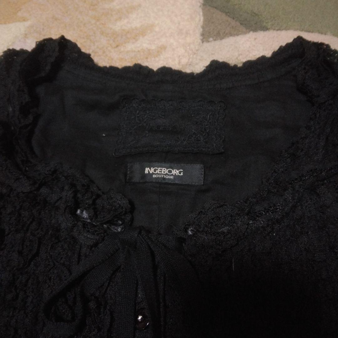 お値下ピンクハウス　INGEBORG 　美品激かわブラックワンピース フリル付き