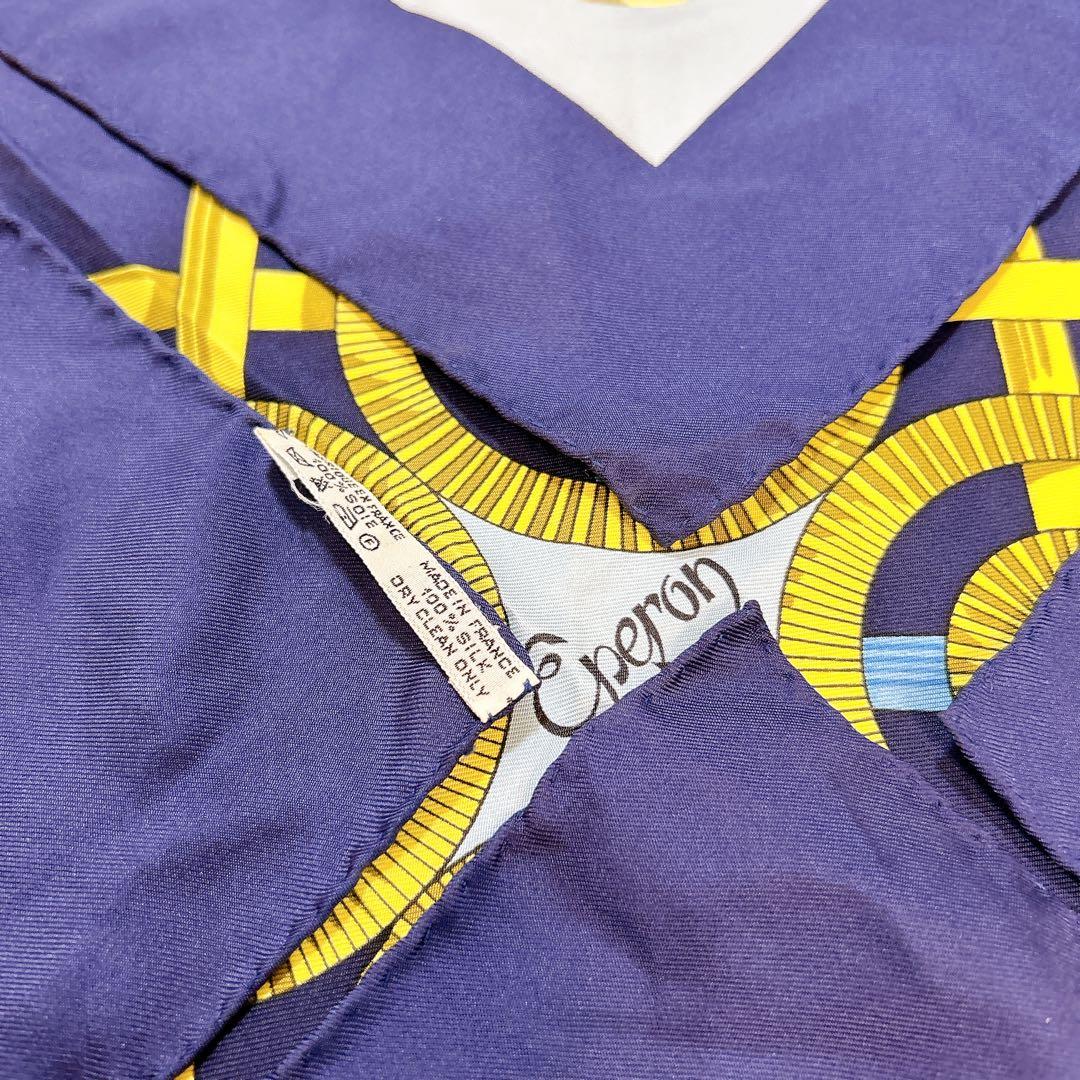 HERMES エルメス カレ90 黄金の拍車 Eperon d'or ブルー