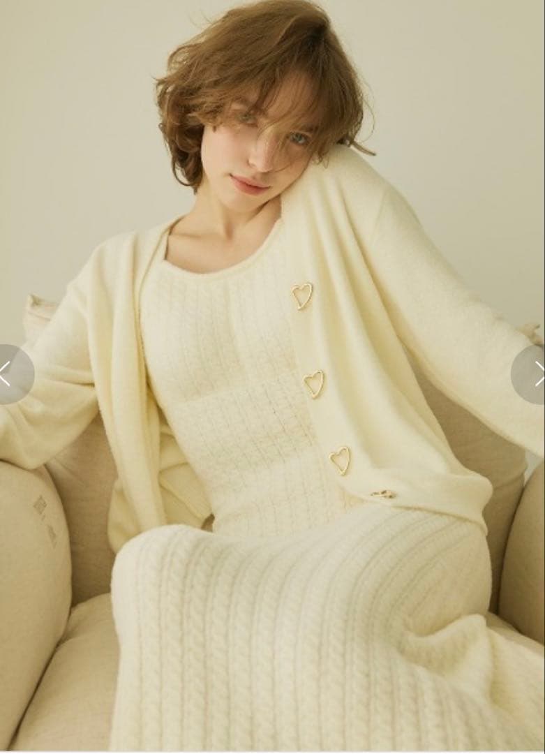 スナイデルホーム　ハートカーディガン　ニットワンピースセット　ルームウェア