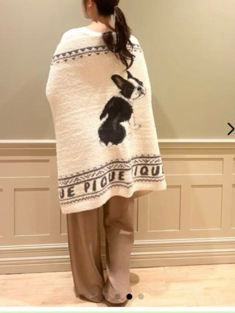 ジェラートピケ オムパウダーノルディック DOGジャガードブランケット フレブル