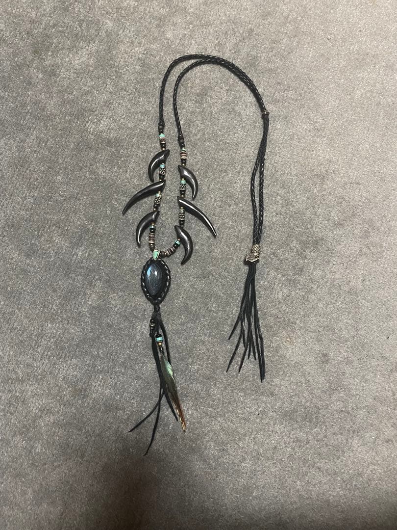 希少14th addiction ストーン フェザー ネックレス archive