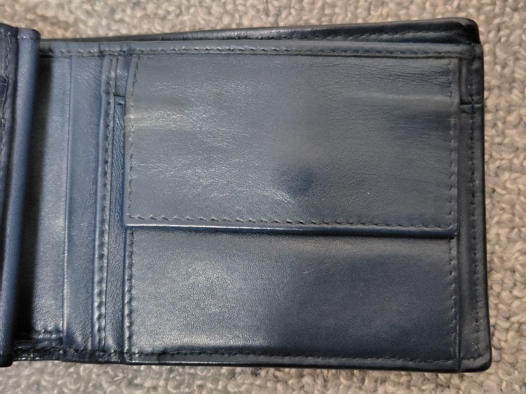 BOTTEGA VENETA 二つ折り財布 ネイビー イントレチャート 箱、袋