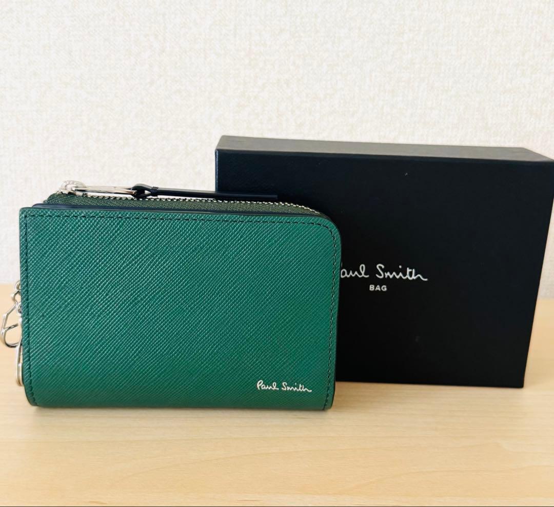 新品☆ポールスミス ☆ブライトストライププラー L字小銭入れ & ４連キーケース