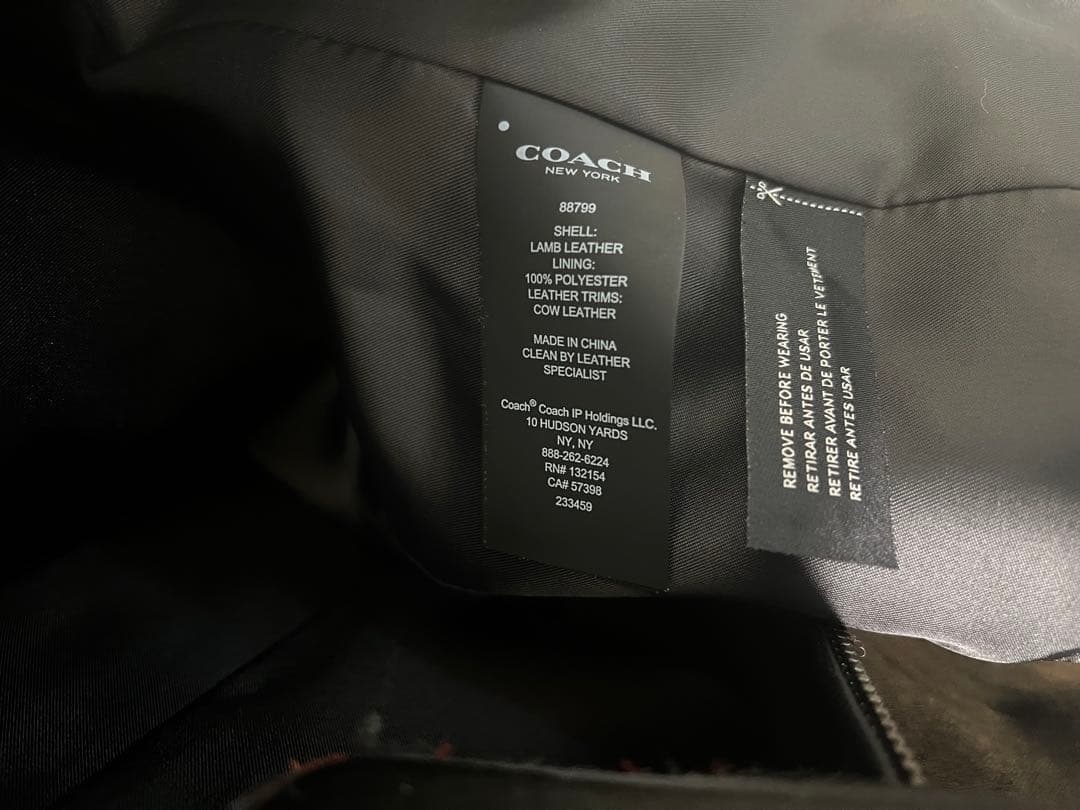 COACH ブラック レザー シングルライダースジャケット