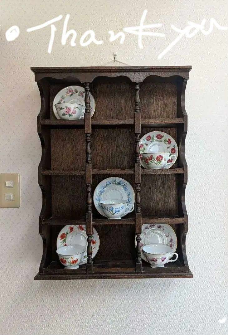 フランクリンポーセリング★花柄 ティーカップ 5客と飾り棚