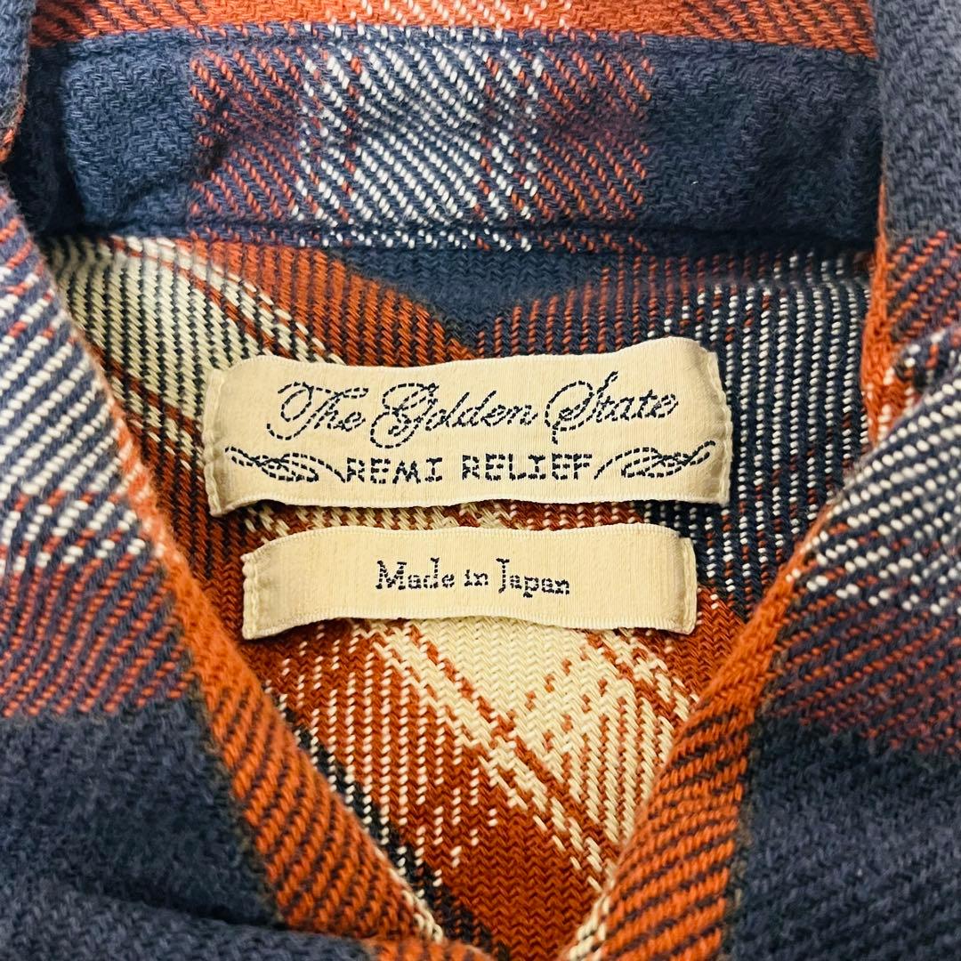 REMI RELIEF INDIGOチェックSHIRT 24AW レミレリーフ