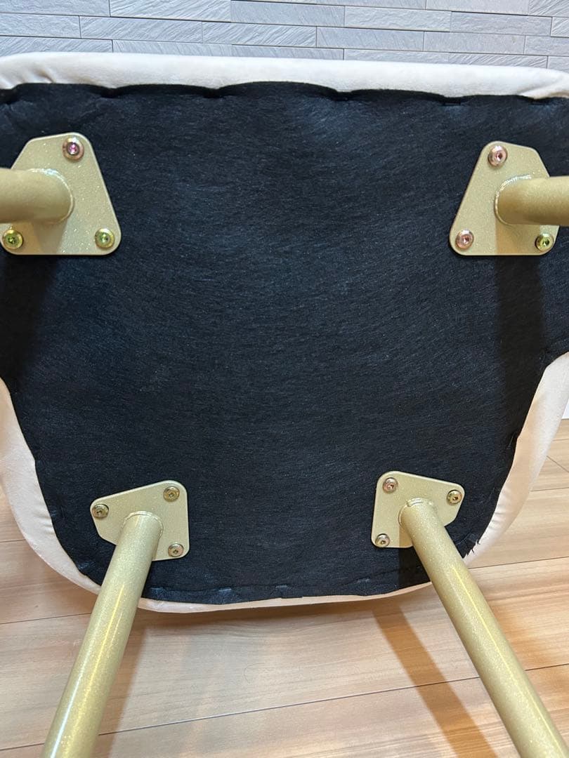 【used】ドレッサー　椅子　リボンクッション付き　チェア　ベージュ　値下げ不可