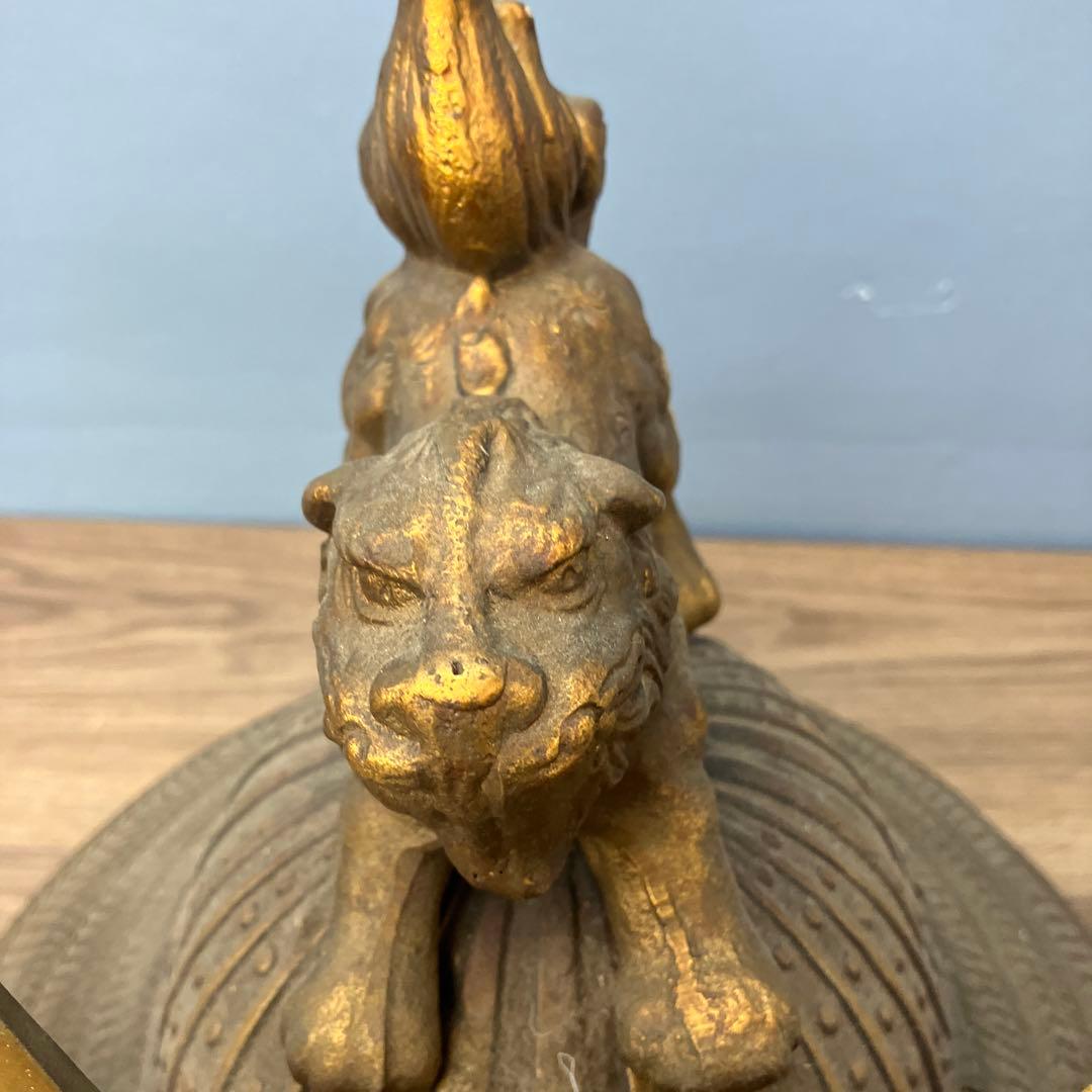 E-壁 特大 兜飾り 置物 鍬形 獅子 金色 五月人形 端午の節句 飾り物