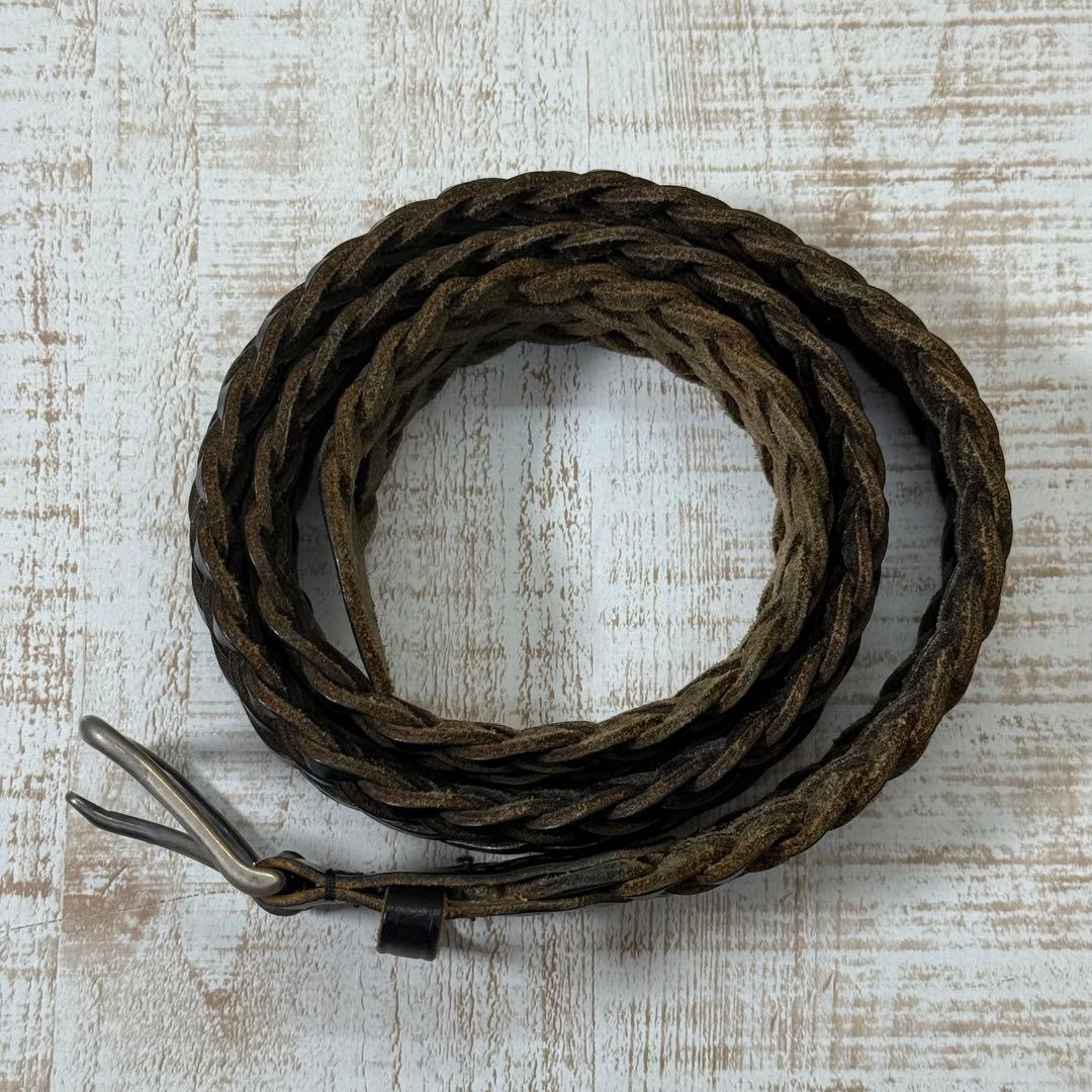 Whitehouse Cox 編み込みレザーベルト　ホワイトハウス　コックス　黒