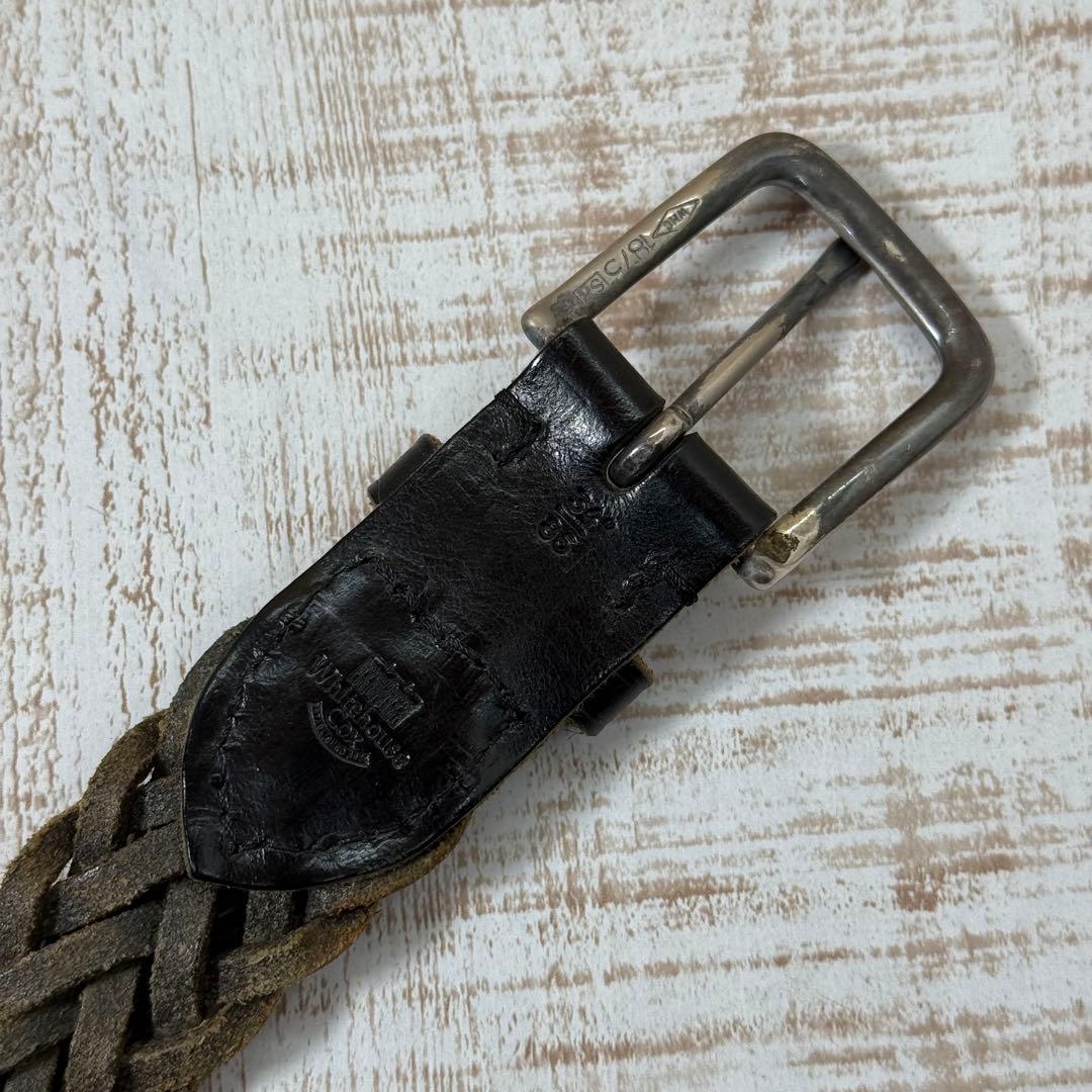 Whitehouse Cox 編み込みレザーベルト　ホワイトハウス　コックス　黒