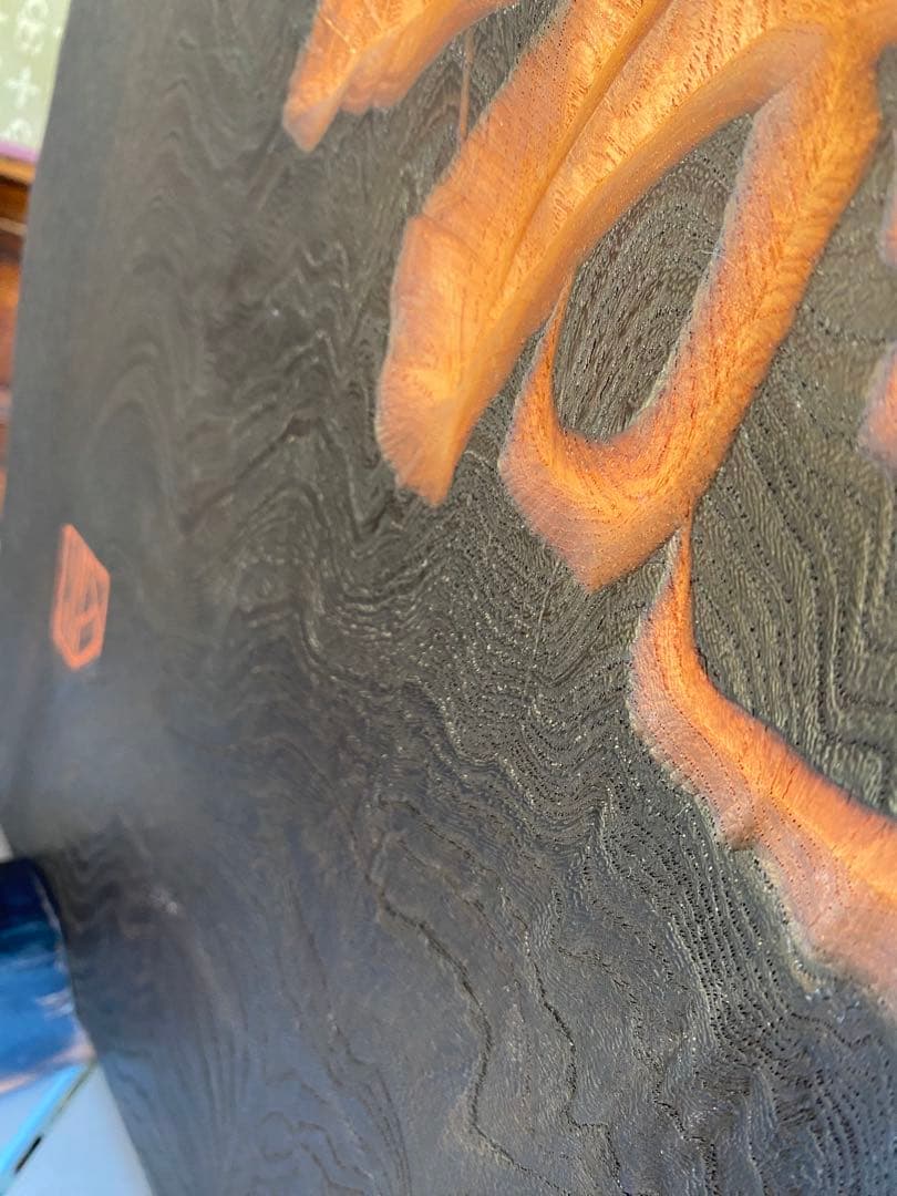 飾り板　木彫り　台座付　木製彫刻　置物　スタンド付　骨董　衝立　間仕切り