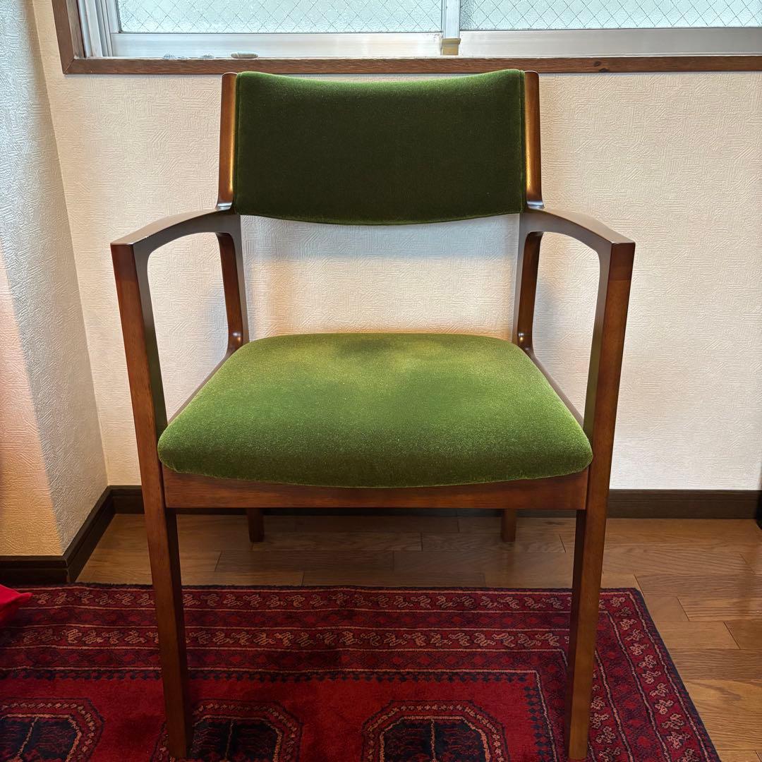 【購入前にコメント要】カリモク60 ダイニングチェア モケットグリーン