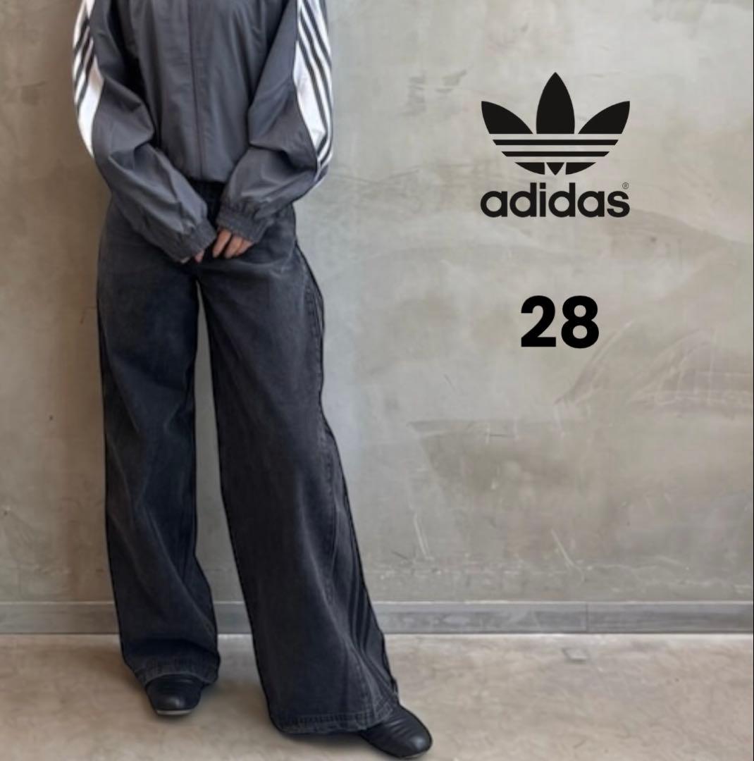 adidas ADILENIUMシーズン3ジップウォッシュド デニムパンツ28