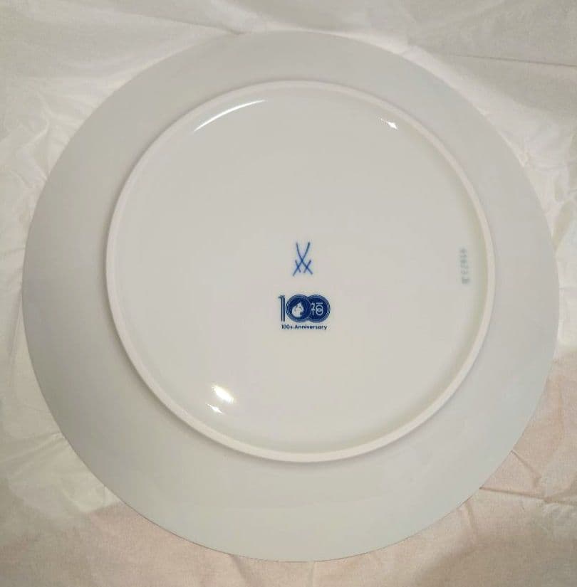 マイセンMEISSENオタフク100周年記念プレートペア お多福 ブルーオニオン
