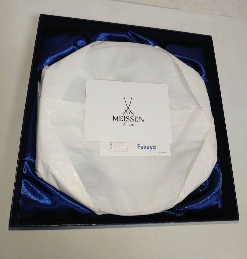 マイセンMEISSENオタフク100周年記念プレートペア お多福 ブルーオニオン