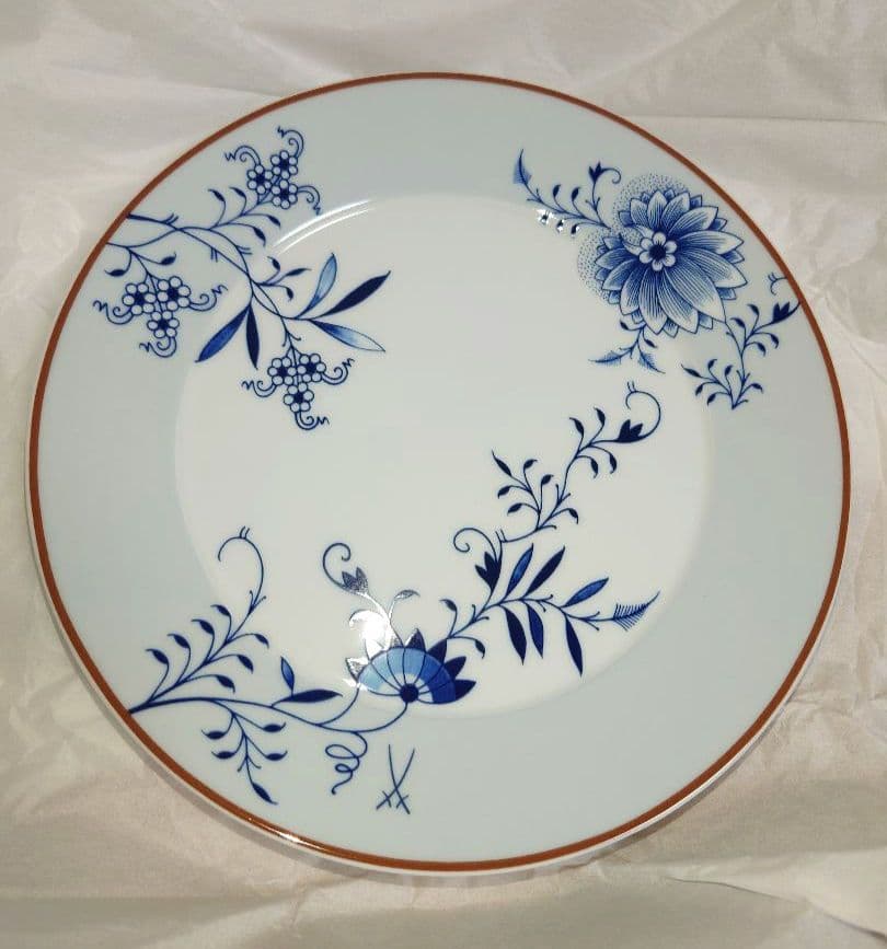 マイセンMEISSENオタフク100周年記念プレートペア お多福 ブルーオニオン