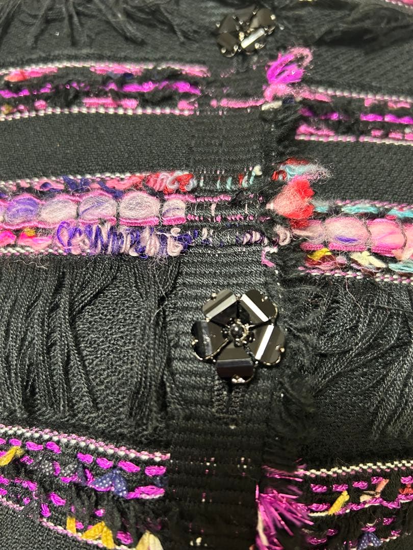 MALHIA KENT/銀座マギー/超高級生地/ツイードロングコート/フリンジ