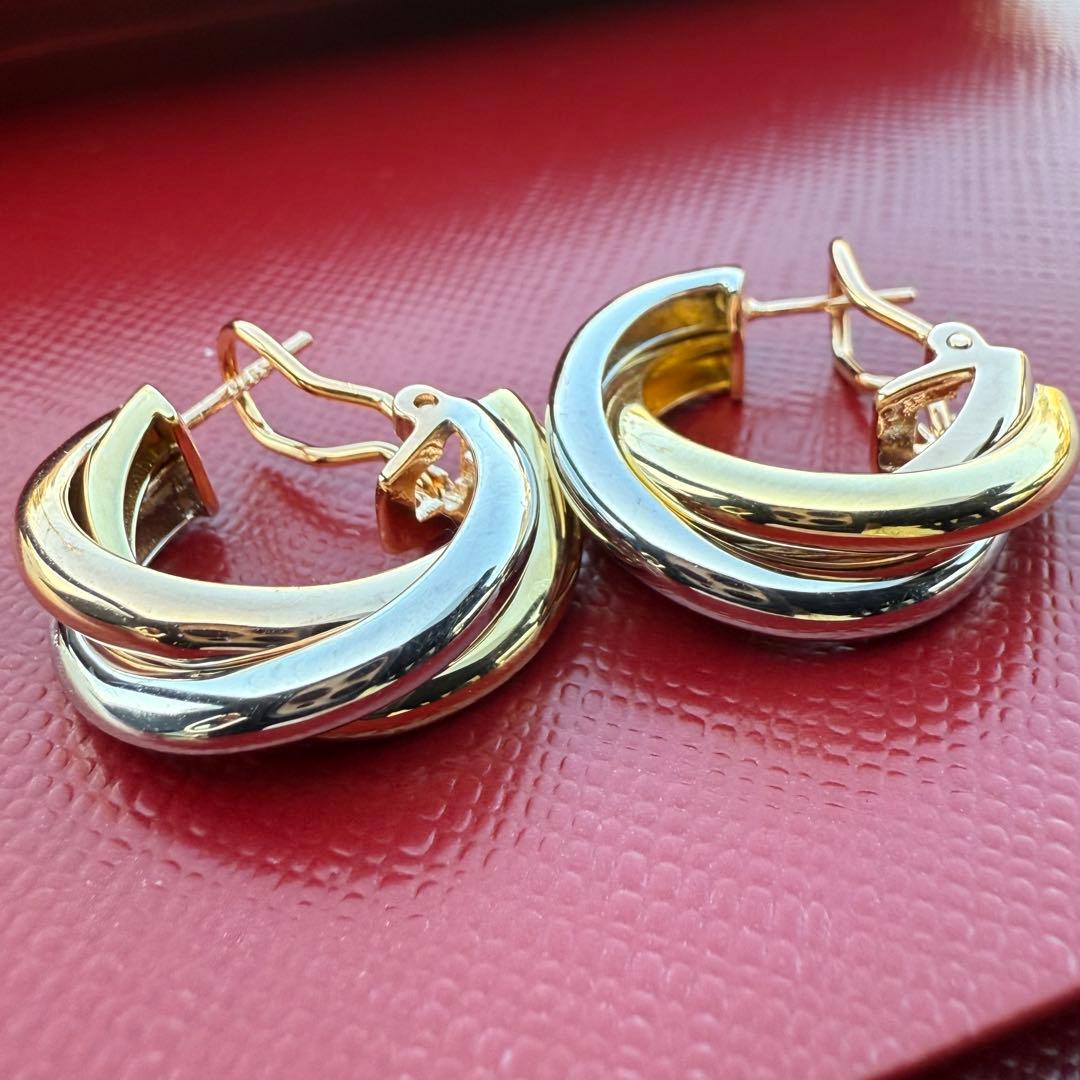 トリプルゴールドカラー　ピアス　フープピアス