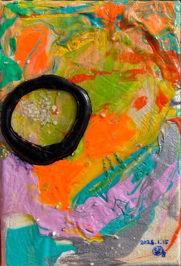 絵　絵画　インテリア　おしゃれ　カラフル　抽象画　アート　変化