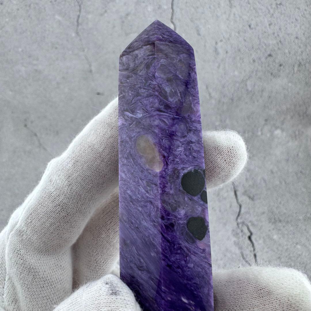 G-140チャロアイト ポイント 希少原石 高品質紫の模様が美しい 天然石