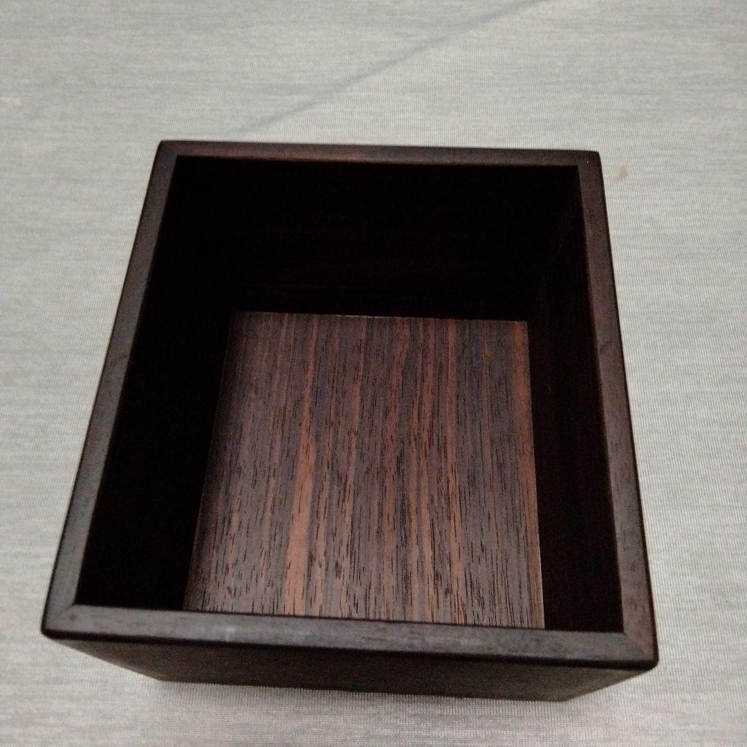 将棋の駒入れ　木製ダークブラウン蓋付き