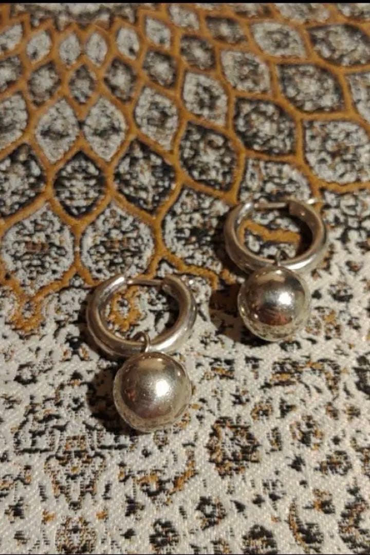 Vintage ヴィンテージ フープピアス ポタラピアス silver 925