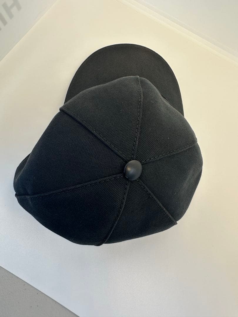 グッチ　キャップ　GG　シェリーライン　刺繍　M　コットン　ブラック　※K5