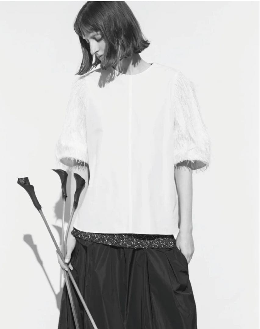 a*o様 ★夏物セール‼︎★ 新品☆ドゥロワー2025SSフリンジスリーブ ブラ