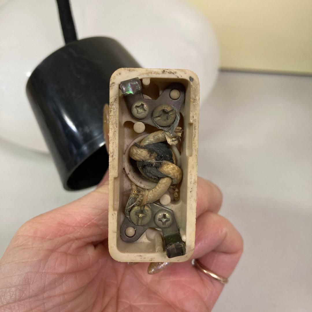 D-2 【希少・昭和レトロ】日立 ミルクガラス ペンダントライト 吊り下げ照明