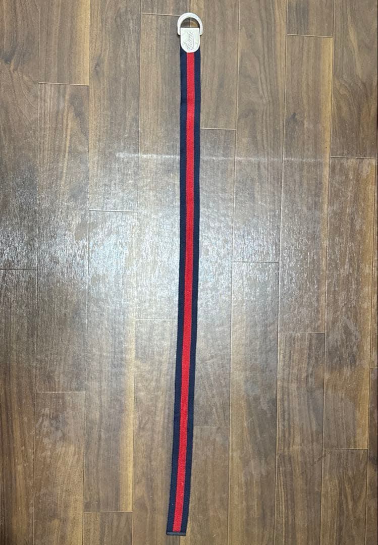 Gucci ネイビー/レッド ストライプ ベルト