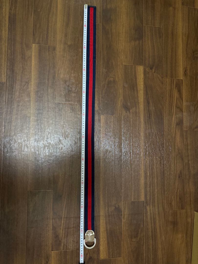 Gucci ネイビー/レッド ストライプ ベルト