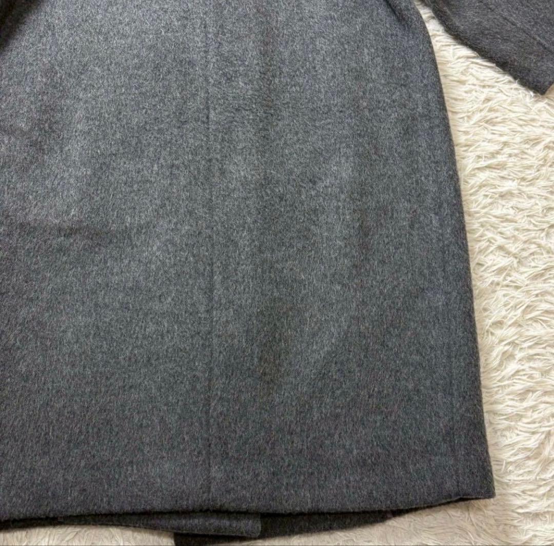 【美品】エンフォルド ウールリバーコート チェスターコクーン グレー×緑　36