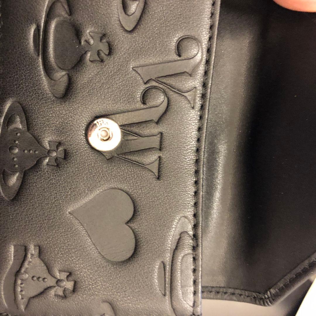 Vivienne Westwoodブラックレザー三つ折り財布