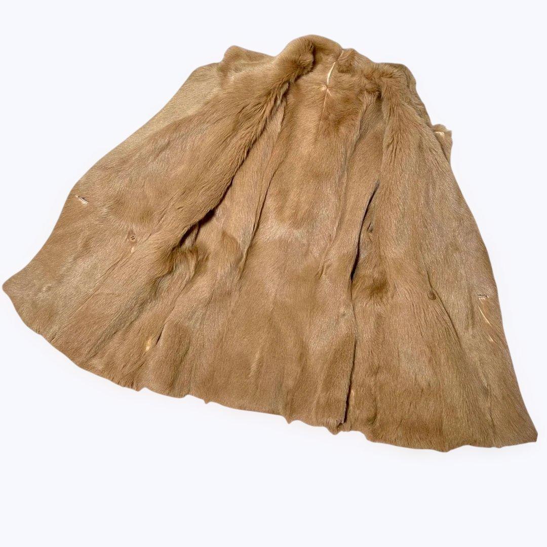 ベアトリス✨ラムレザー ファーベルト付 ジャケット 42 ライトブラウン