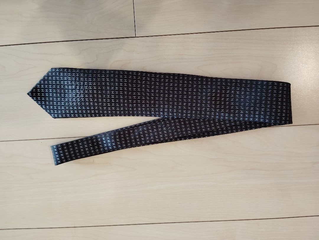 HERMES エルメス ネクタイ ファソネ ネイビー×ブルー