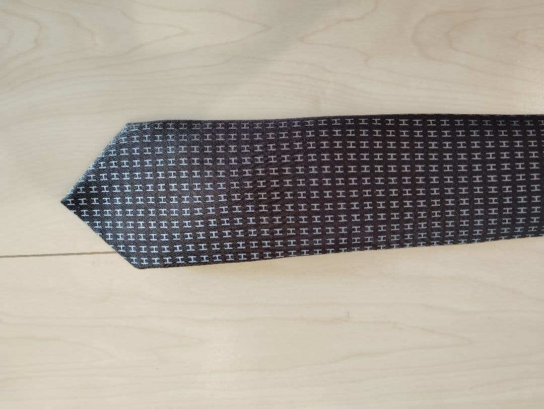 HERMES エルメス ネクタイ ファソネ ネイビー×ブルー