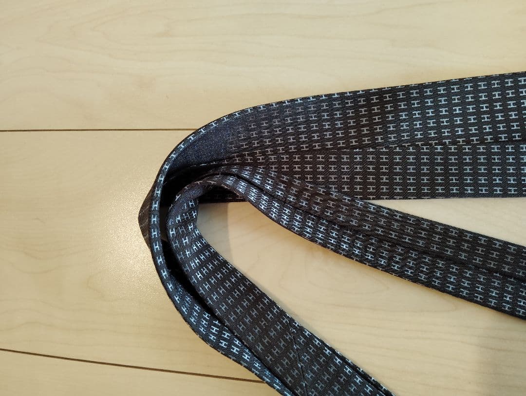 HERMES エルメス ネクタイ ファソネ ネイビー×ブルー