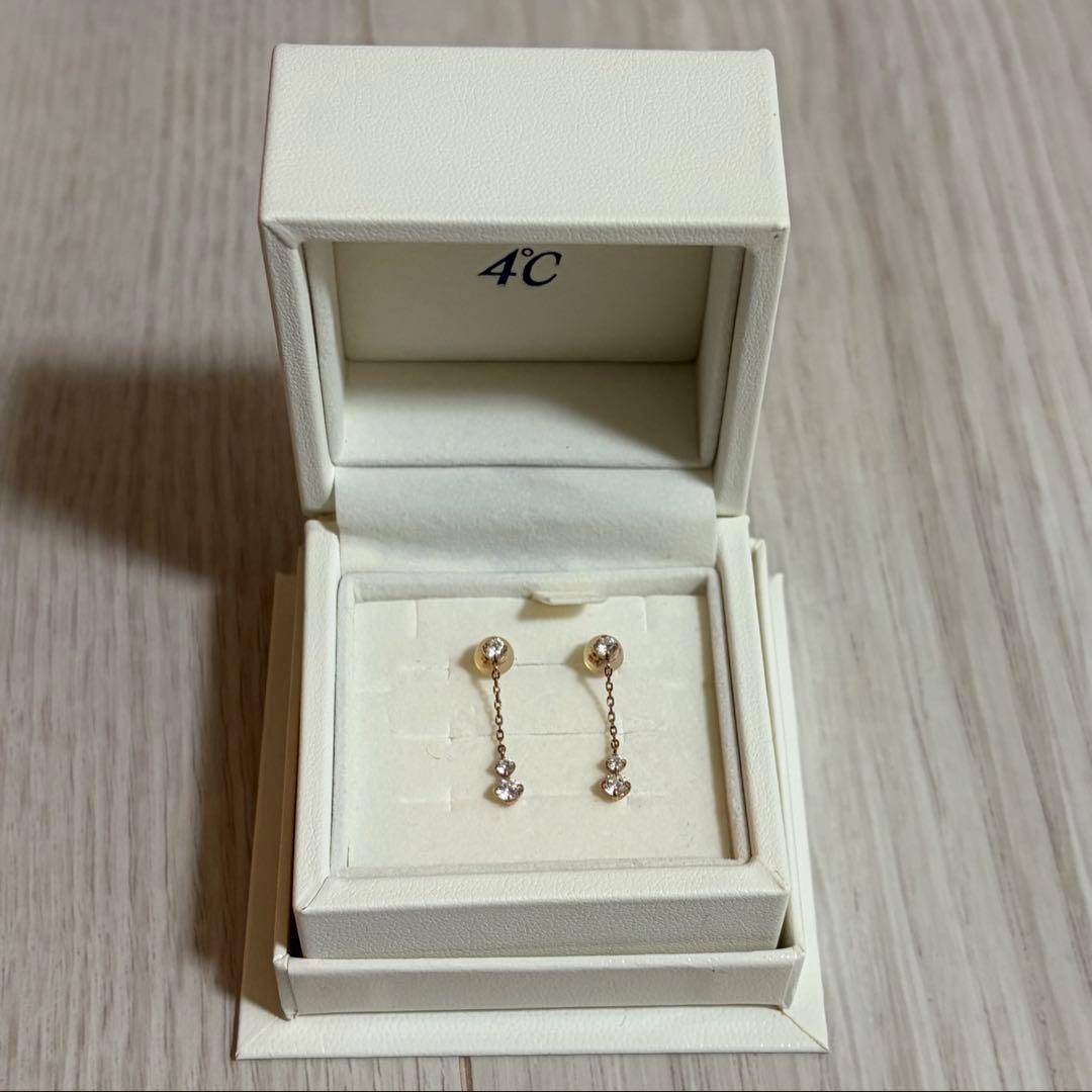 4°C ピアス K10 ピンクゴールド ピアス