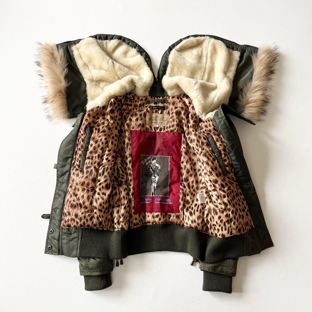 ▼00s y2k美品✨アヴィレックス ヒョウ柄 フライトジャケット N2B 短丈
