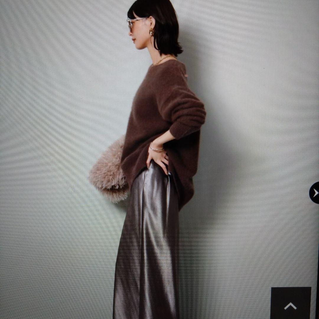 ちーちゃん　Arpegestory FUR2WAYロングニット　茶色