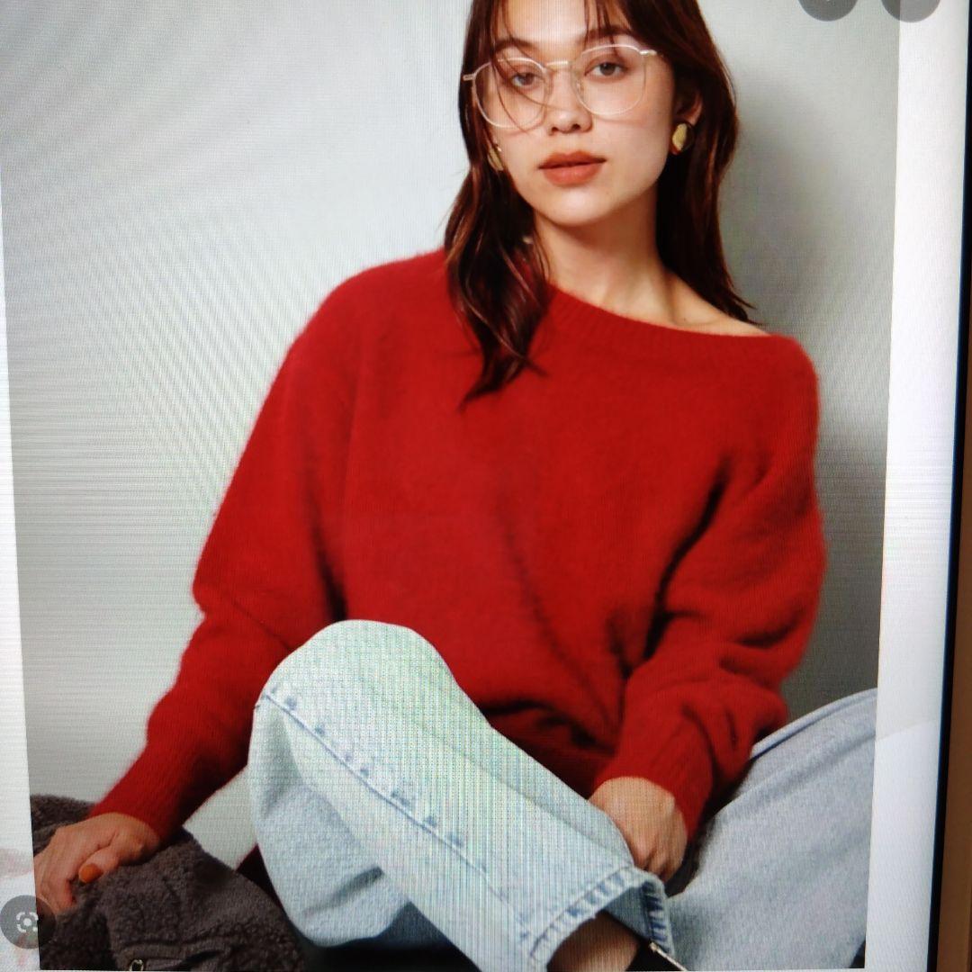 ちーちゃん　Arpegestory FUR2WAYロングニット　茶色