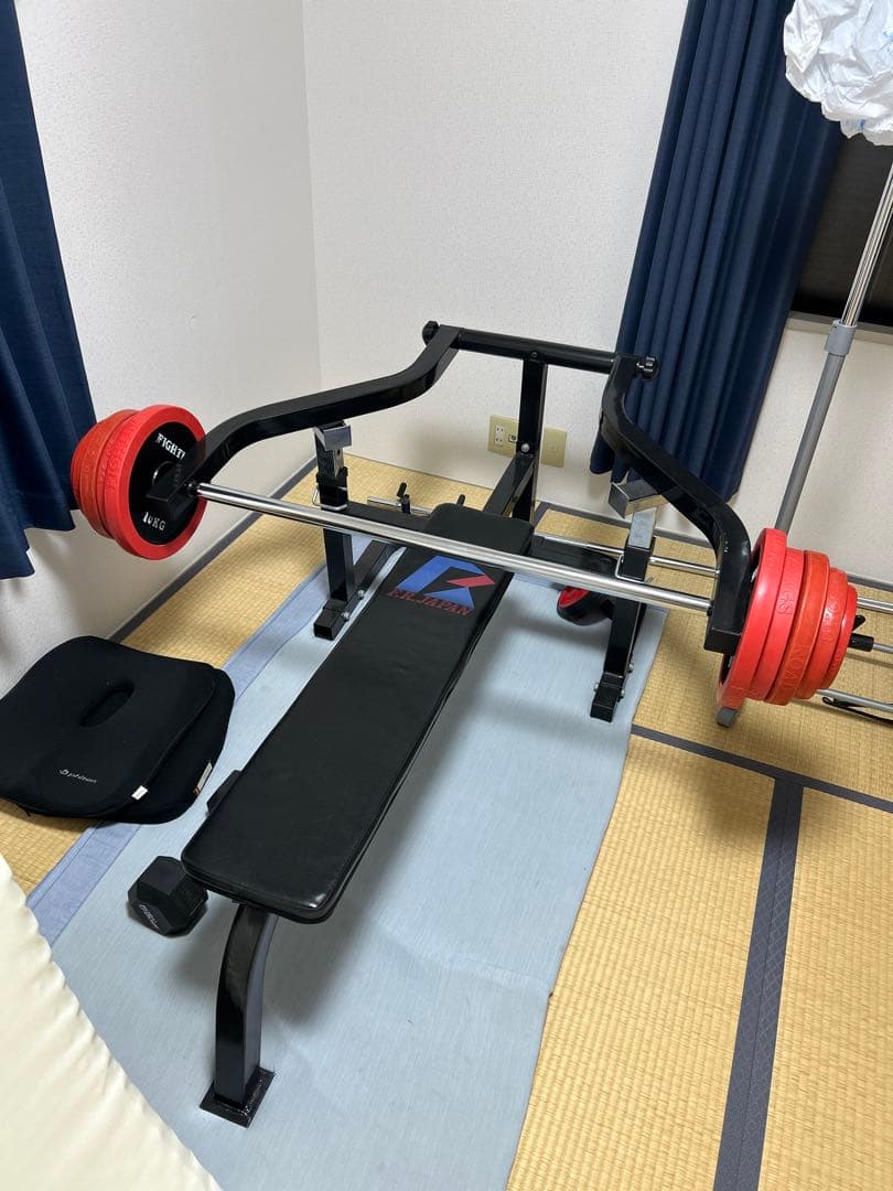 ベンチプレス　注意プレート無の出品